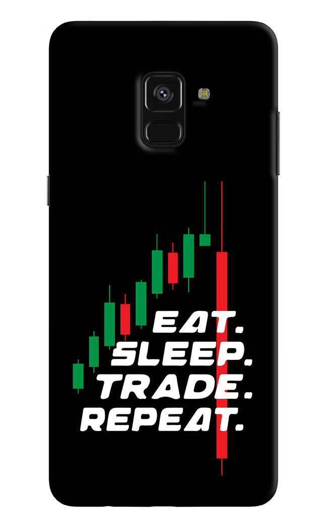 Eat Sleep Trade Repeat Samsung A8 plus Hard Case Back Cover by Casekaro