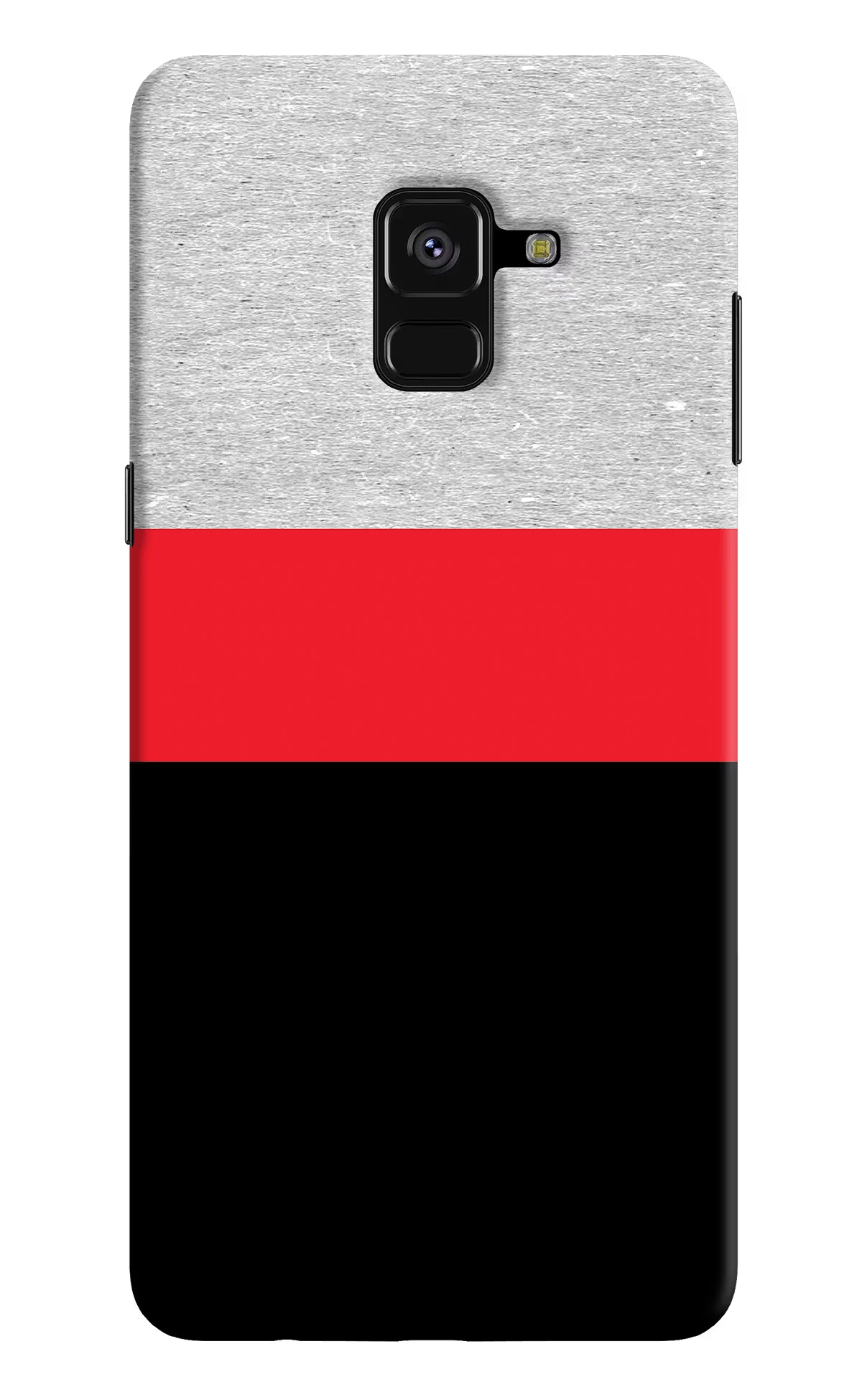 Tri Color Pattern Samsung A8 plus Hard Case Back Cover by Casekaro