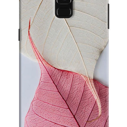 White Pink Leaf Samsung A8 plus Hard Case Back Cover by Casekaro