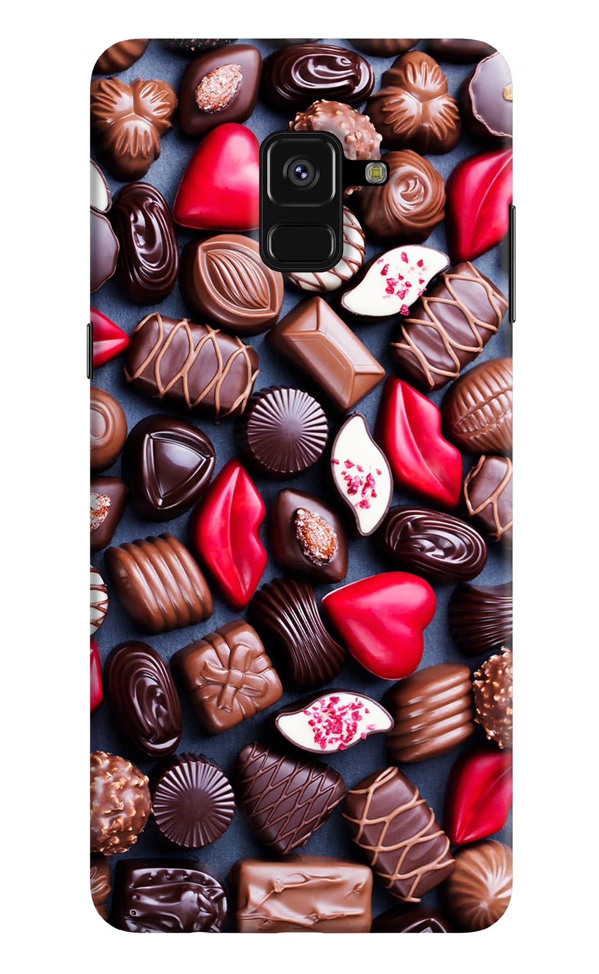 Chocolates Samsung A8 plus Hard Case Back Cover by Casekaro