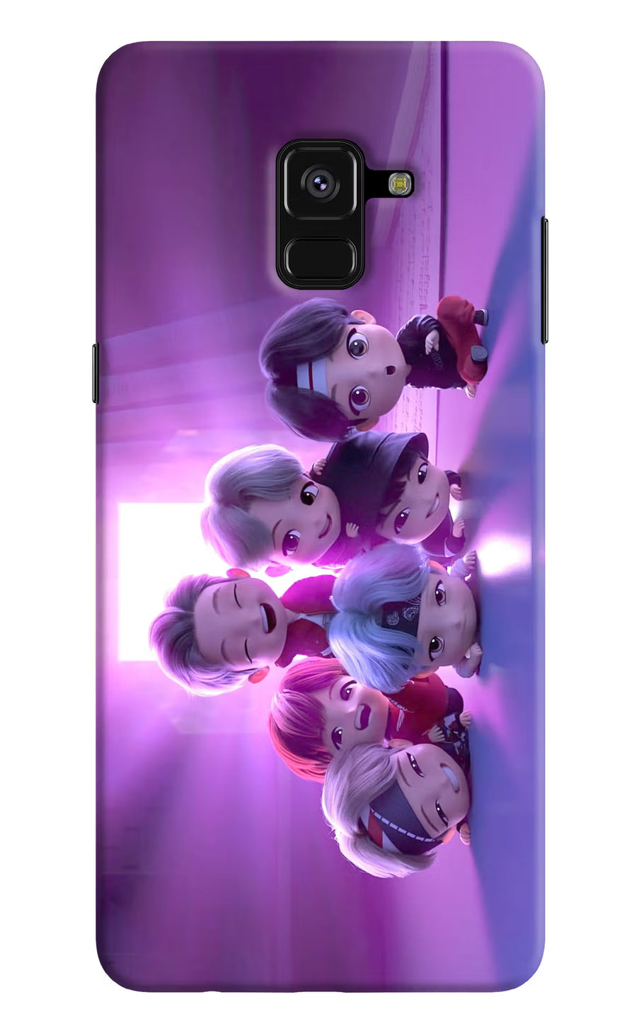 BTS Chibi Samsung A8 plus Back Cover, Hard case