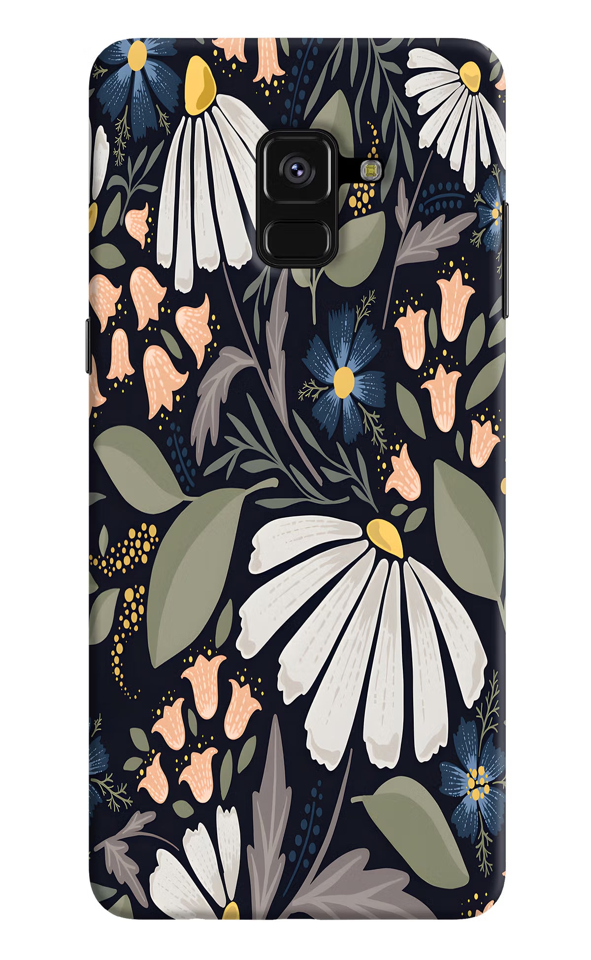 Flowers Art Samsung A8 plus Hard Case Back Cover by Casekaro