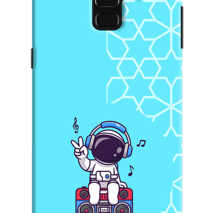 Cute Astronaut Chilling Samsung A8 plus Hard Case Back Cover by Casekaro