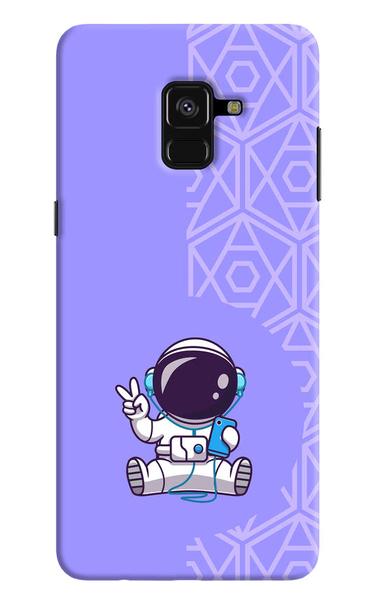 Cute Astronaut Chilling Samsung A8 plus Hard Case Back Cover by Casekaro