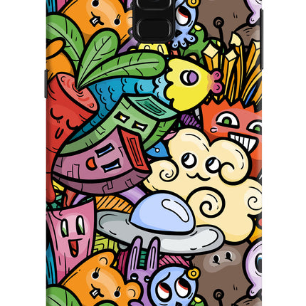 Veggie Doodle Samsung A8 plus Hard Case Back Cover by Casekaro