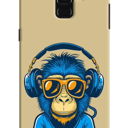 Monkey Headphone Samsung A8 plus Hard Case Back Cover by Casekaro