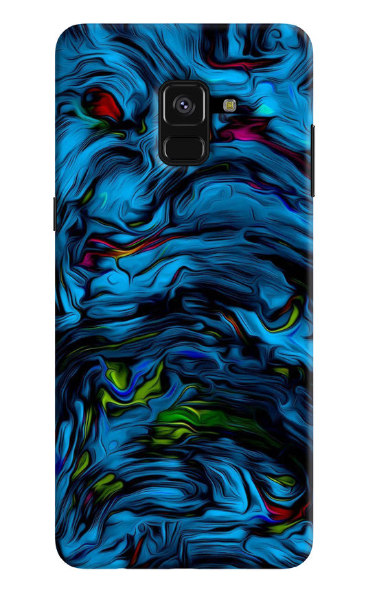 Dark Blue Abstract Samsung A8 plus Hard Case Back Cover by Casekaro