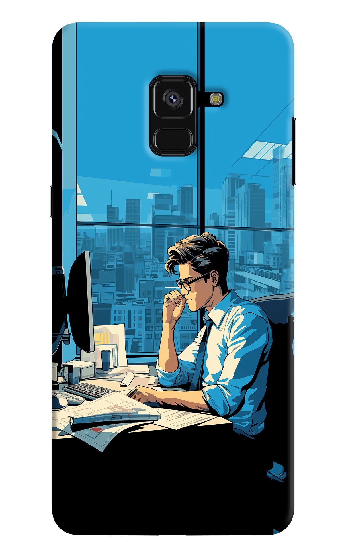 Focused Hustler (AI Generated) Samsung A8 plus Hard Case Back Cover by Casekaro