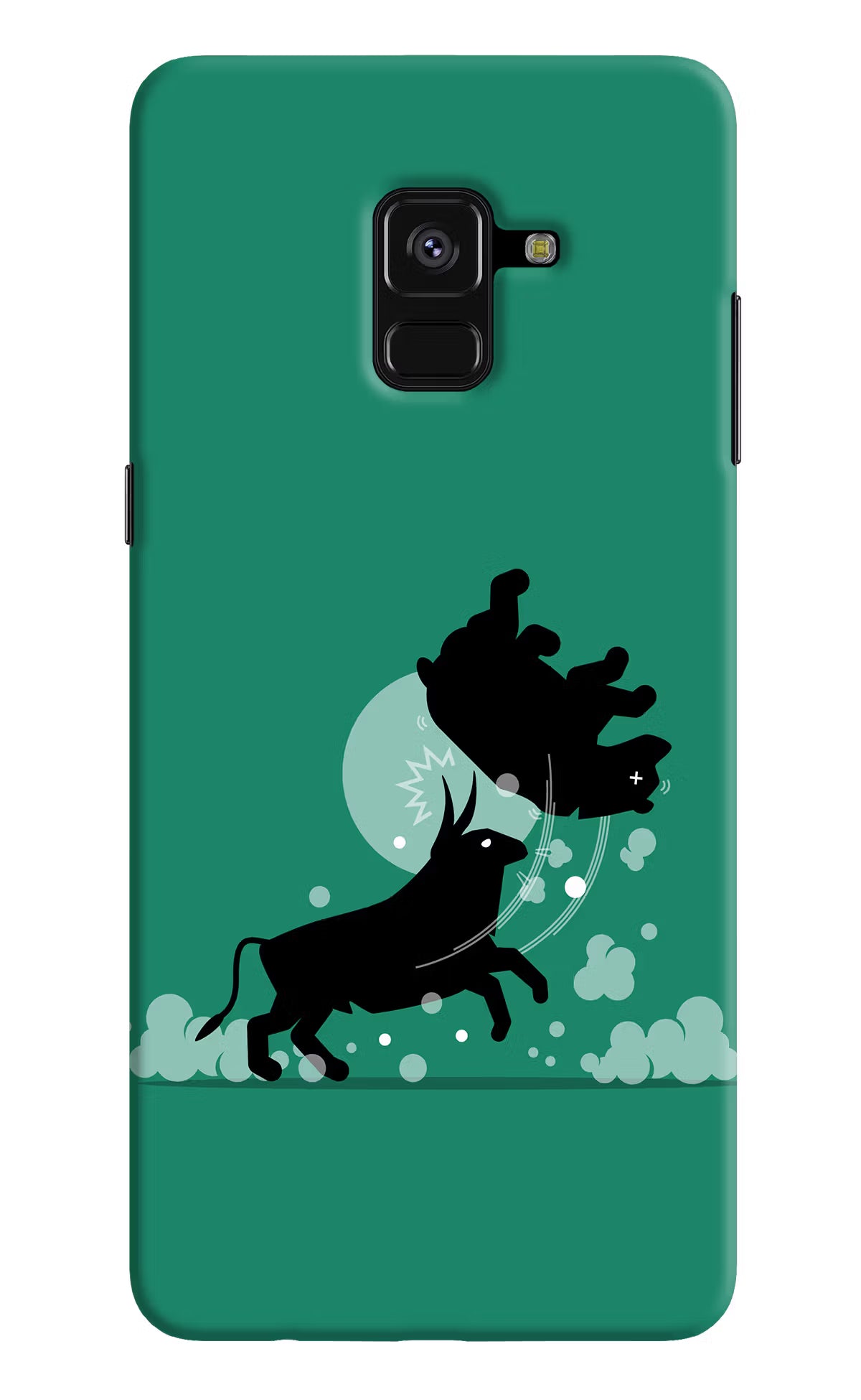 Bull Conqueror Samsung A8 plus Hard Case Back Cover by Casekaro