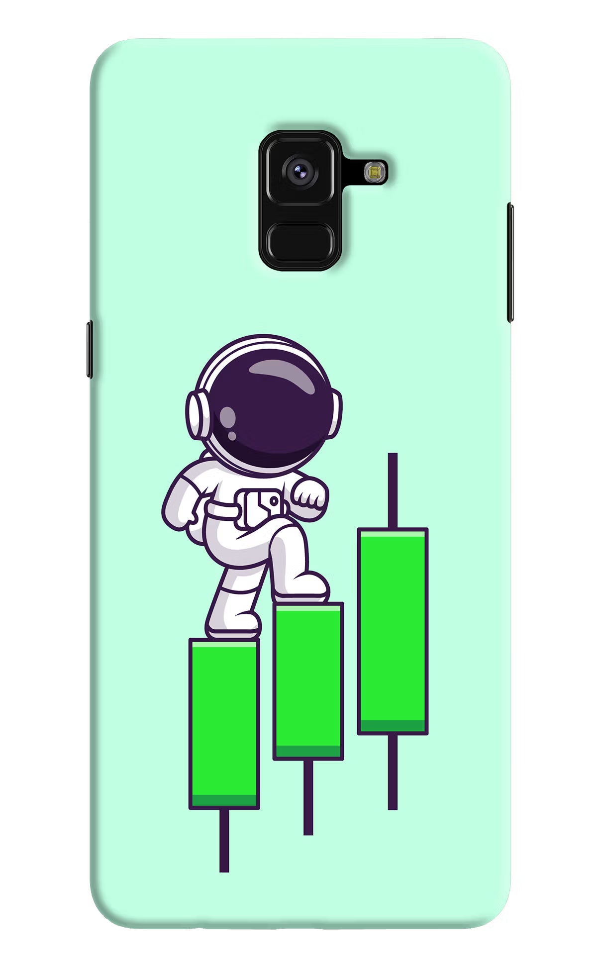 Astronaut Trader Samsung A8 plus Hard Case Back Cover by Casekaro