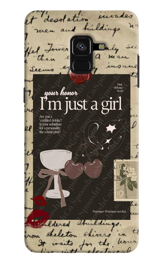 I am just a girl Samsung A8 plus Hard Case Back Cover by Casekaro