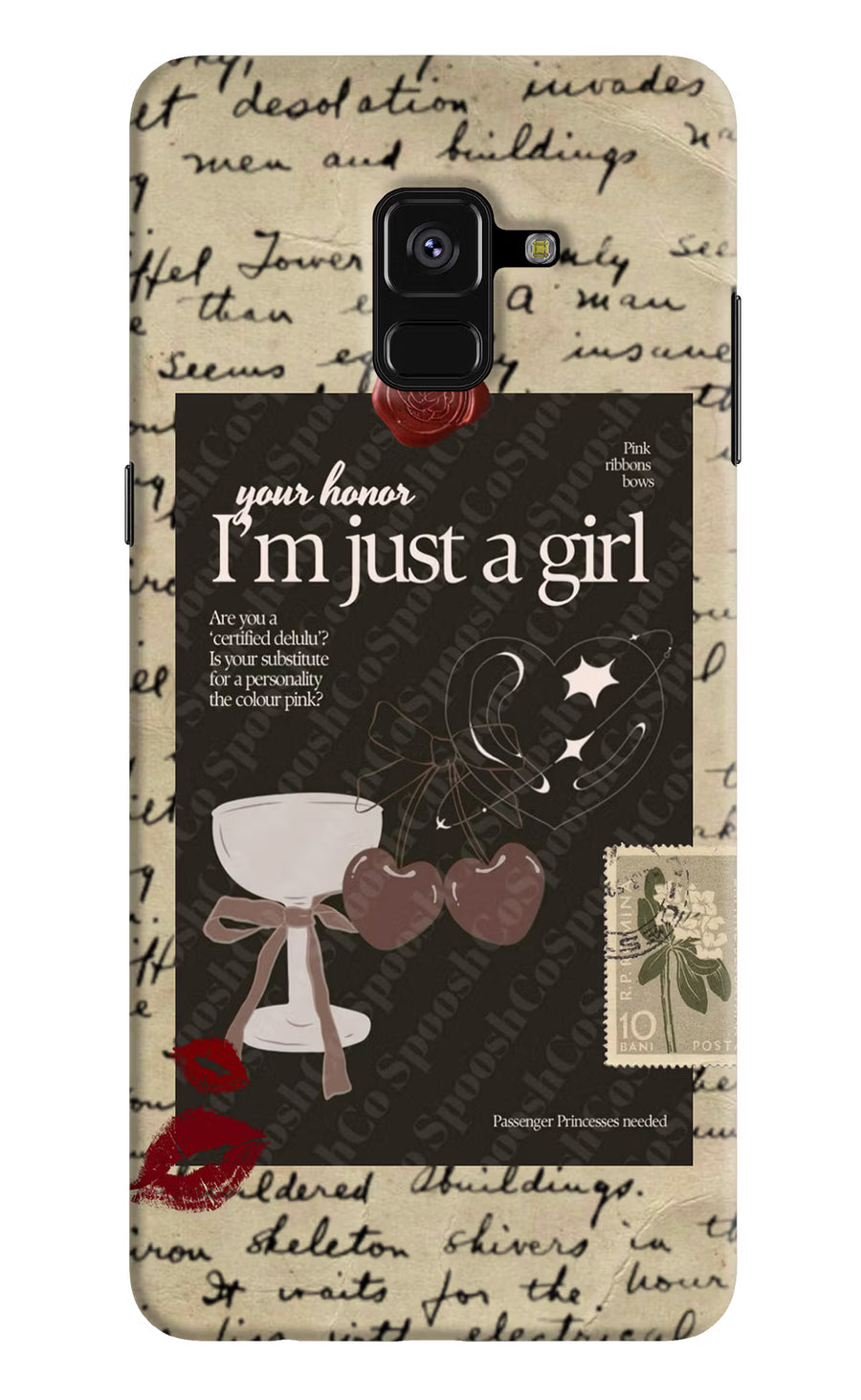 I am just a girl Samsung A8 plus Back Cover, Hard case