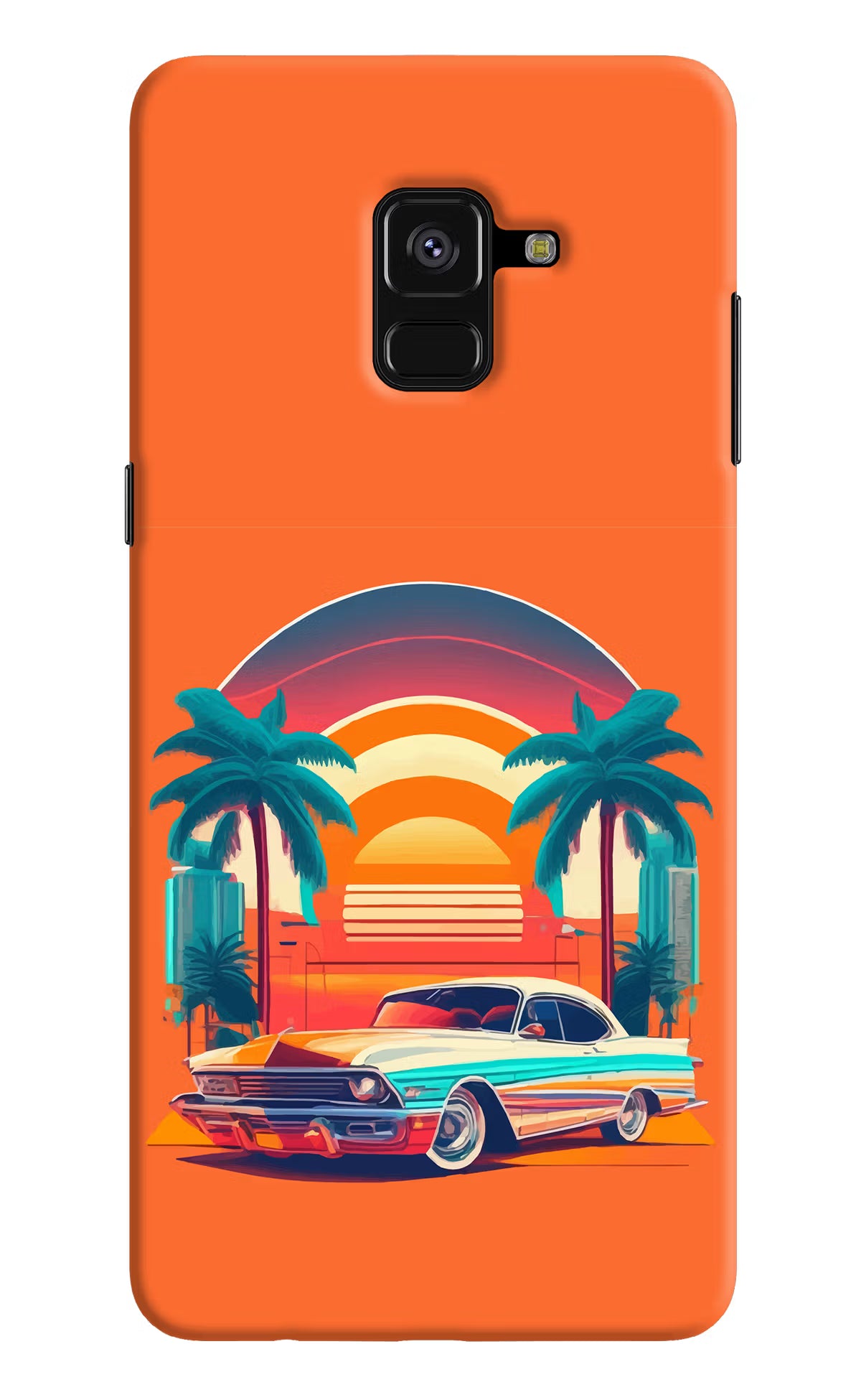 Palm Drive 80s Samsung A8 plus Hard Case Back Cover by Casekaro