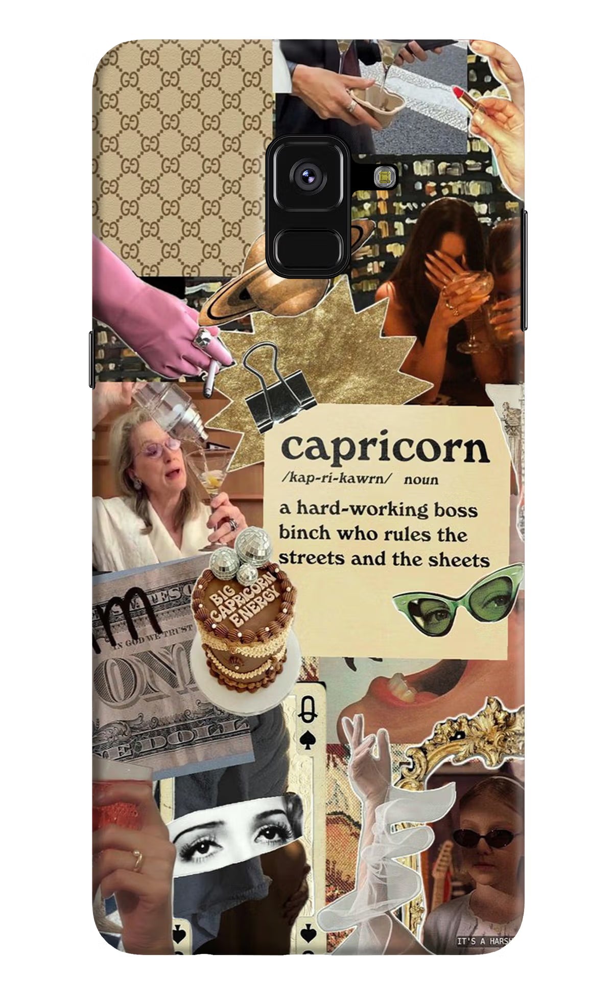 Capricorn Zodiac Samsung A8 plus Hard Case Back Cover by Casekaro