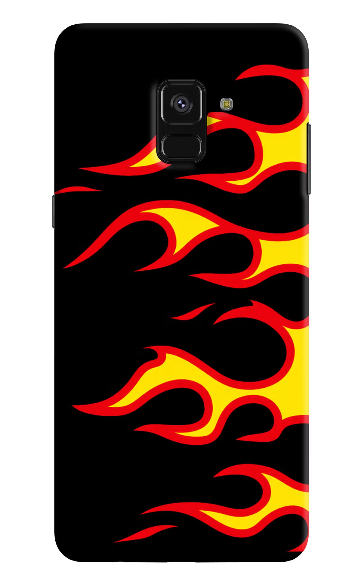 Side Sweep Flames Samsung A8 plus Hard Case Back Cover by Casekaro