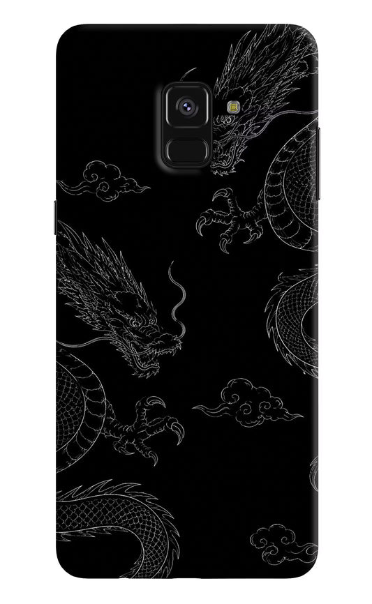 Twin Dragons Samsung A8 plus Hard Case Back Cover by Casekaro