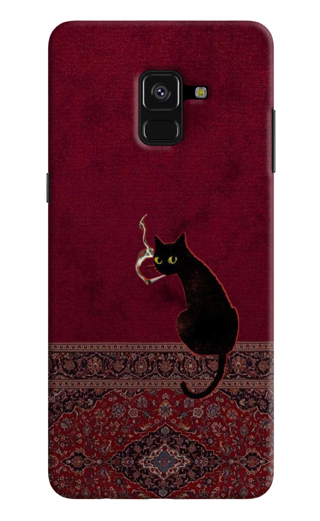 Midnight Cat Samsung A8 plus Hard Case Back Cover by Casekaro
