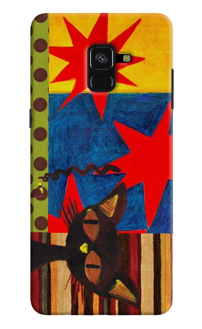 Pop Cat Samsung A8 plus Hard Case Back Cover by Casekaro
