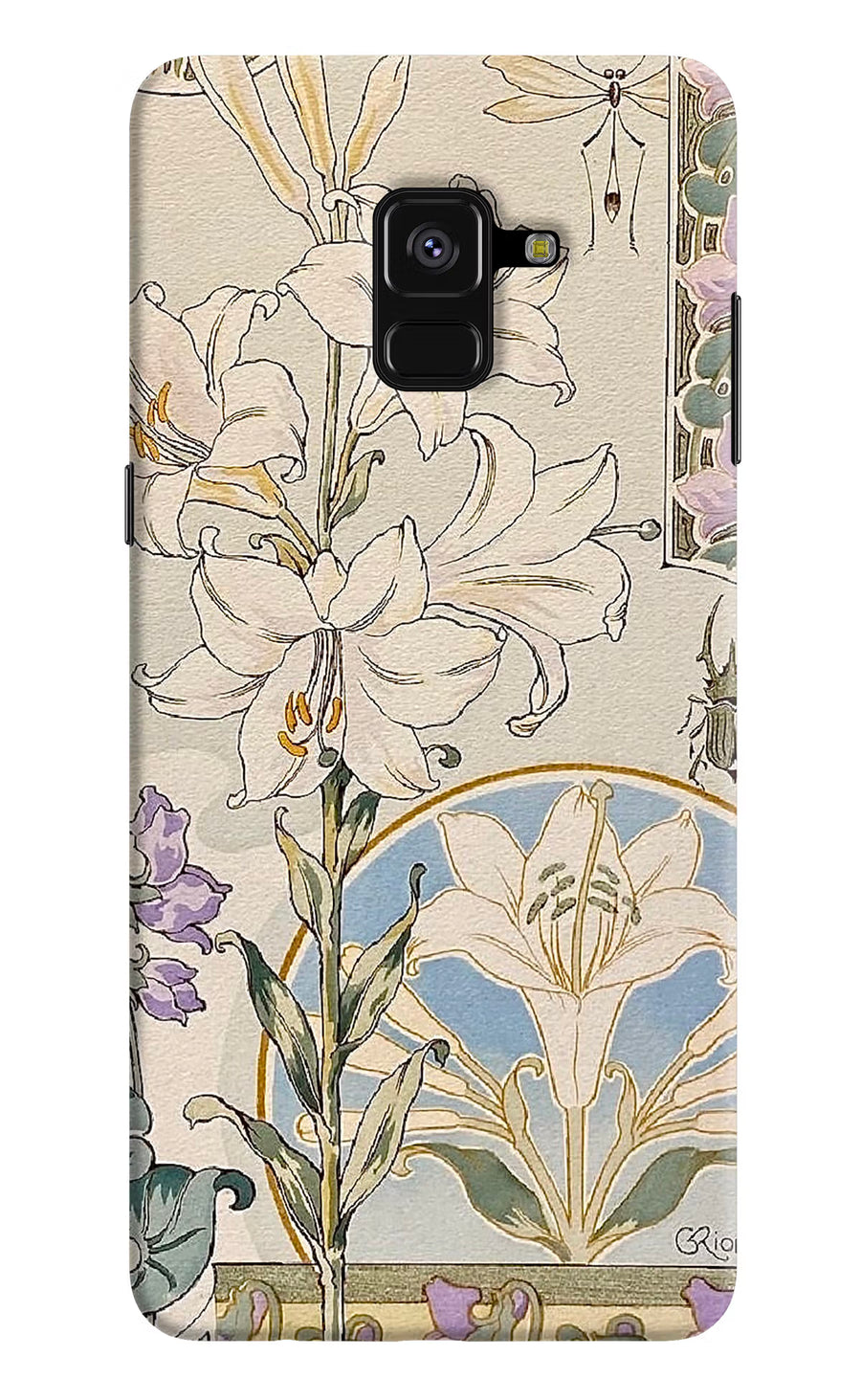 White Lily Samsung A8 plus Back Cover, Hard case