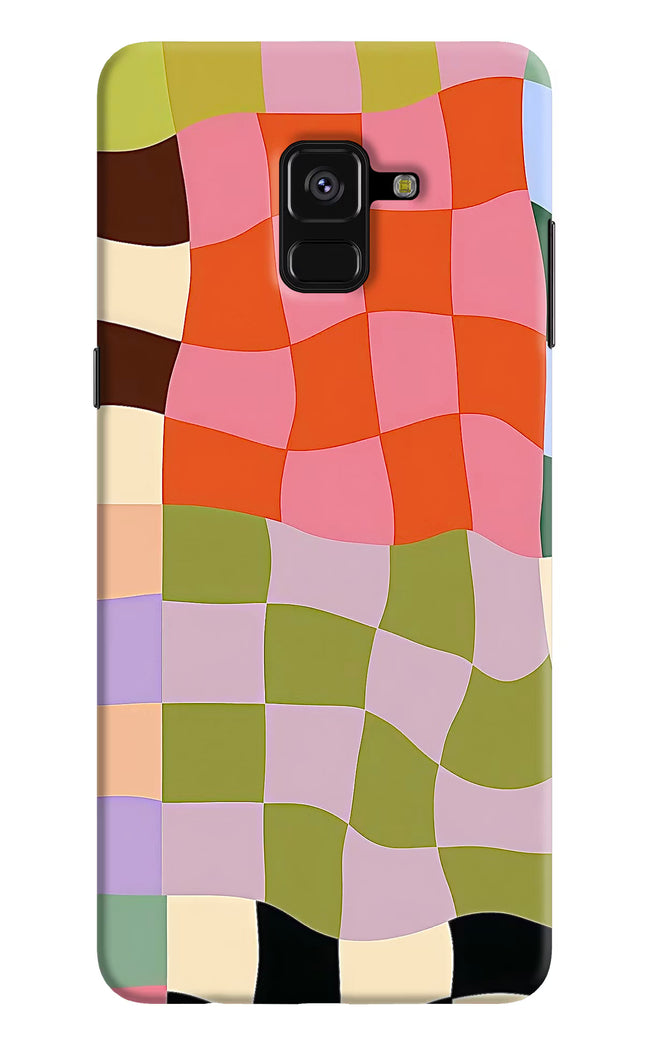Wavy Grid Samsung A8 plus Hard Case Back Cover by Casekaro