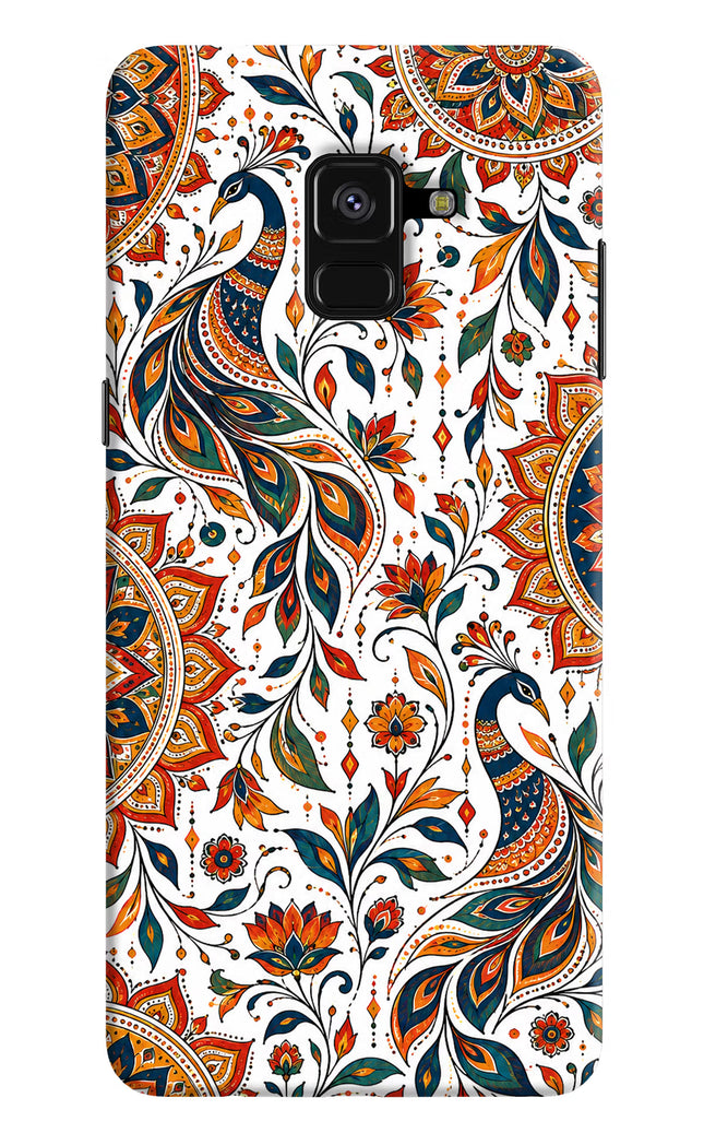 White Mayura Samsung A8 plus Hard Case Back Cover by Casekaro