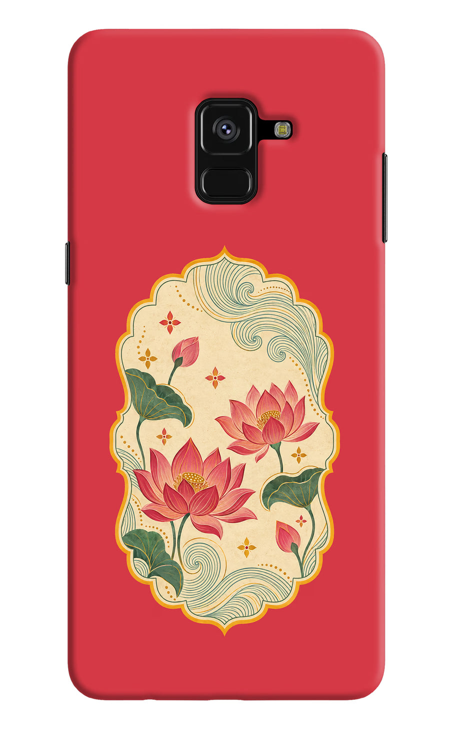 Pink Lotus Samsung A8 plus Back Cover, Hard case