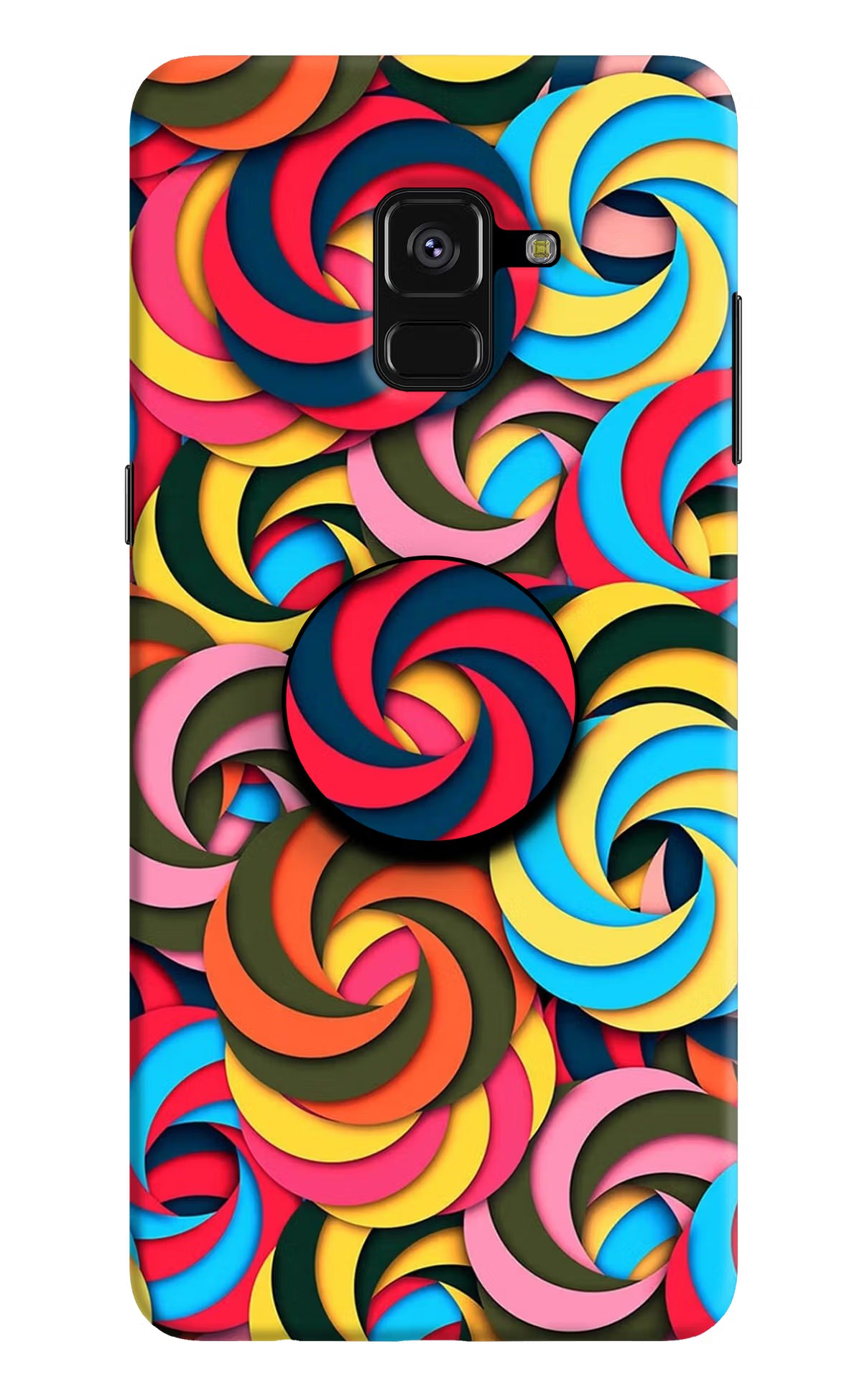Spiral Pattern Samsung A8 plus Pop Case by Casekaro