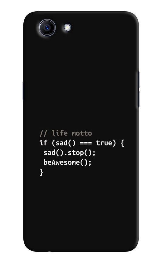 Life Motto Code Realme 1 Hard Case Back Cover by Casekaro