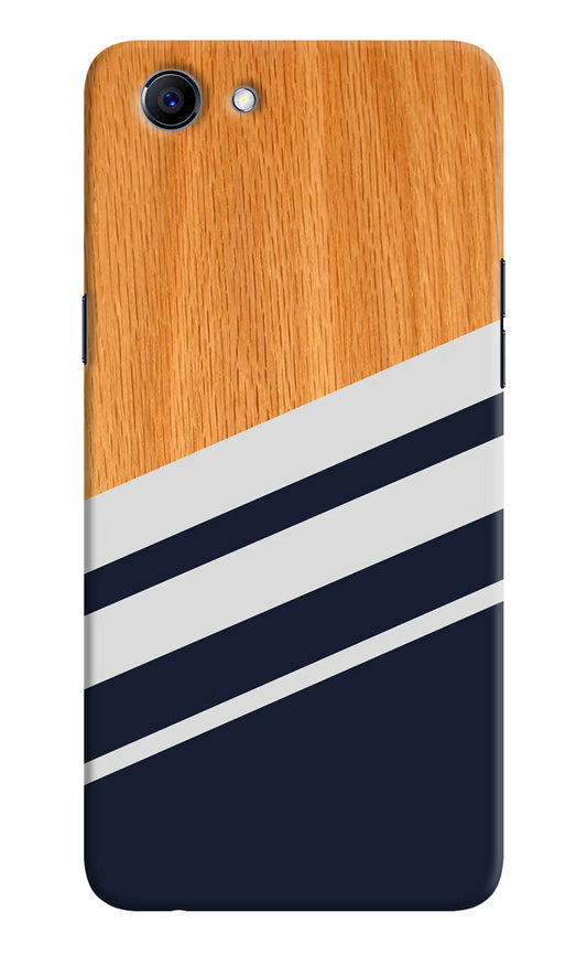 Blue and white wooden Realme 1 Hard Case Back Cover by Casekaro