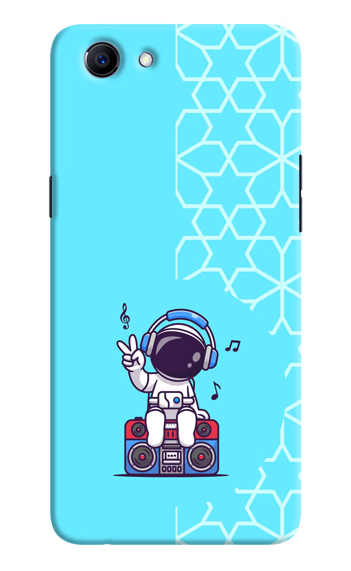 Cute Astronaut Chilling Realme 1 Hard Case Back Cover by Casekaro