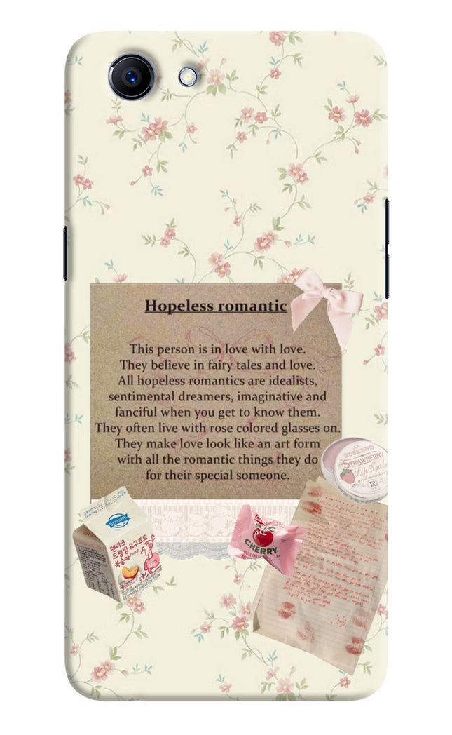 Hopeless Romantic Realme 1 Hard Case Back Cover by Casekaro