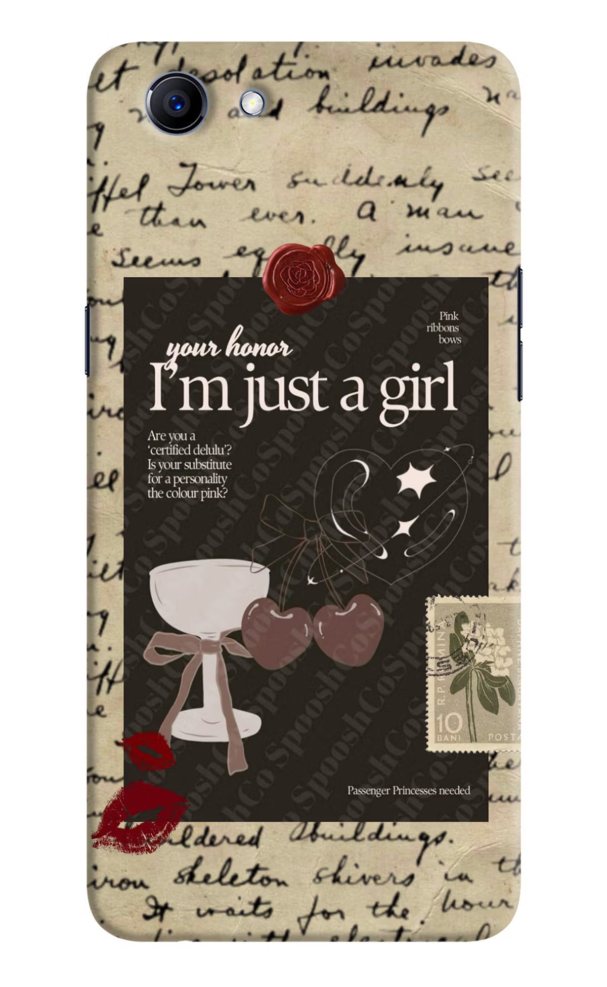 I am just a girl Realme 1 Hard Case Back Cover by Casekaro