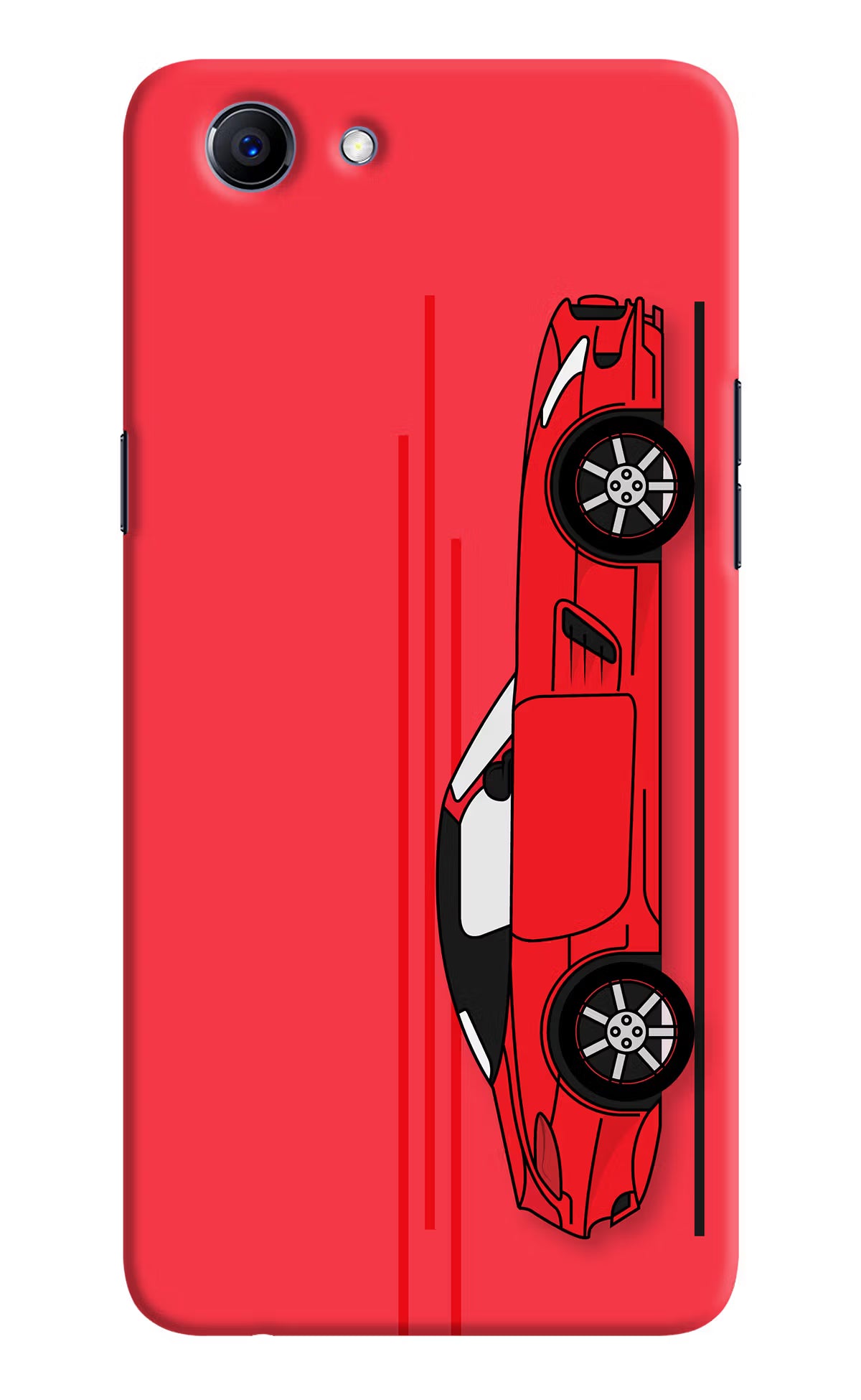 Red Velocity Realme 1 Hard Case Back Cover by Casekaro