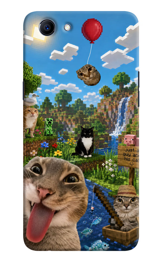 Minecraft Cat Chaos Realme 1 Hard Case Back Cover by Casekaro