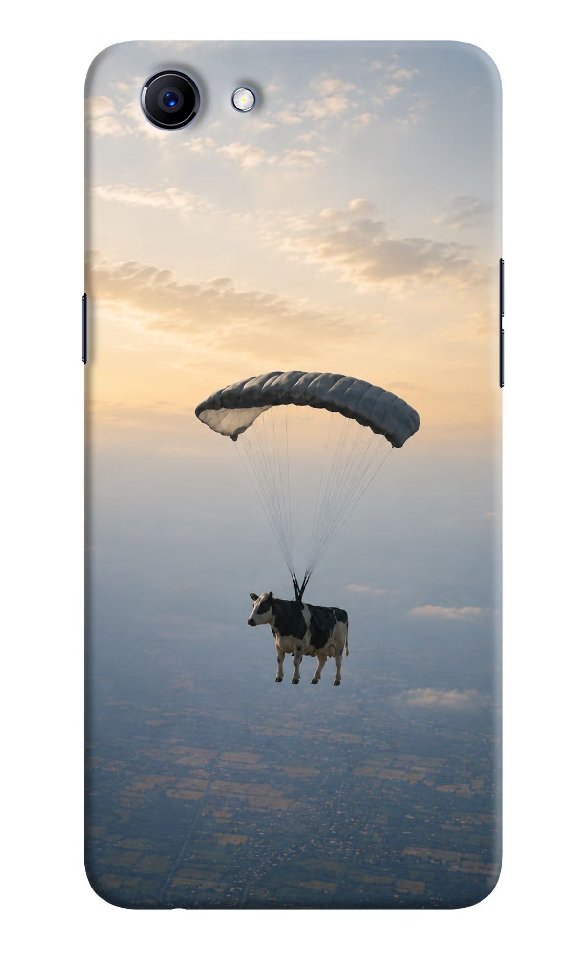 Skydiving Cow Realme 1 Back Cover