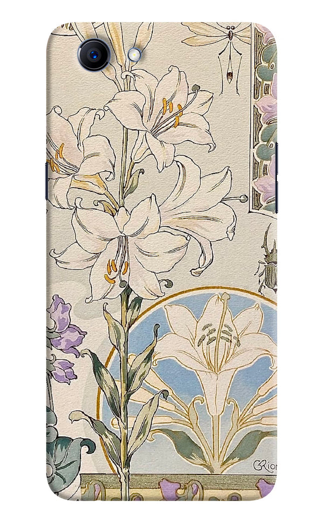 White Lily Realme 1 Hard Case Back Cover by Casekaro