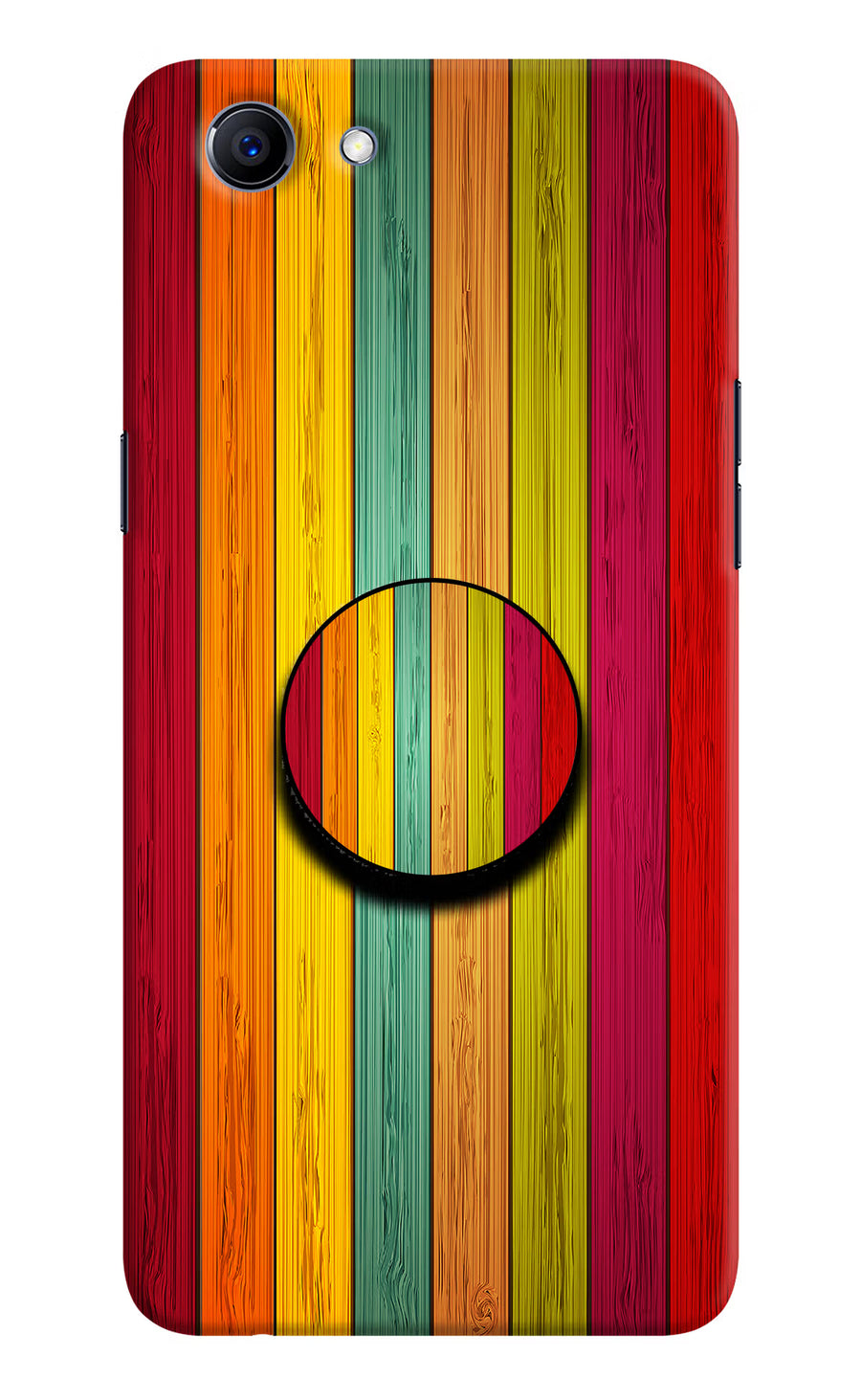 Multicolor Wooden Realme 1 Pop Case, Hard case
