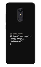 Life Motto Code Redmi 5 Hard Case Back Cover by Casekaro