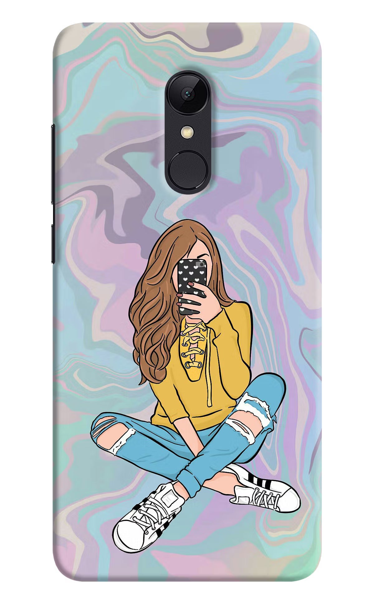 Selfie Girl Redmi 5 Hard Case Back Cover by Casekaro