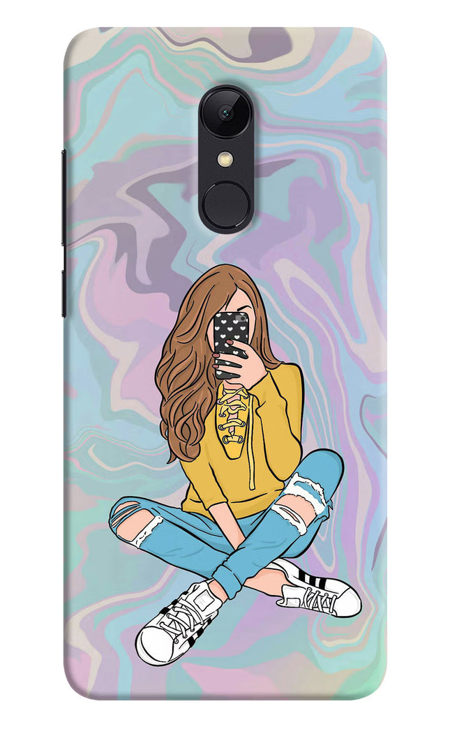 Selfie Girl Redmi 5 Hard Case Back Cover by Casekaro