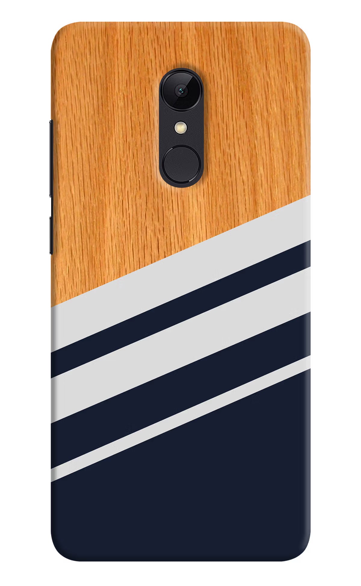 Blue and white wooden Redmi 5 Hard Case Back Cover by Casekaro