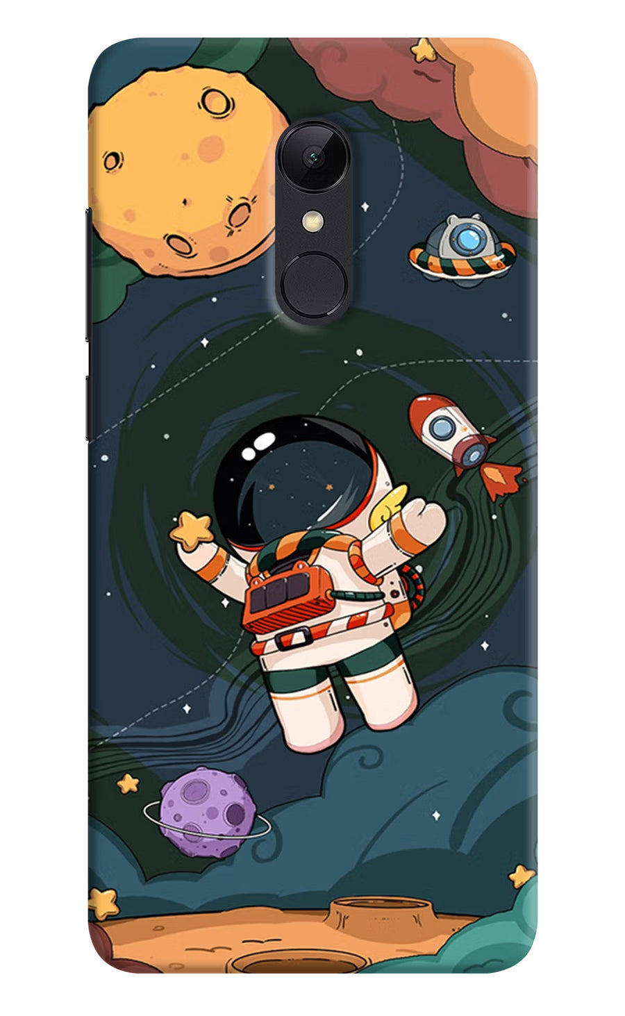 Cartoon Astronaut Redmi 5 Back Cover, Hard case