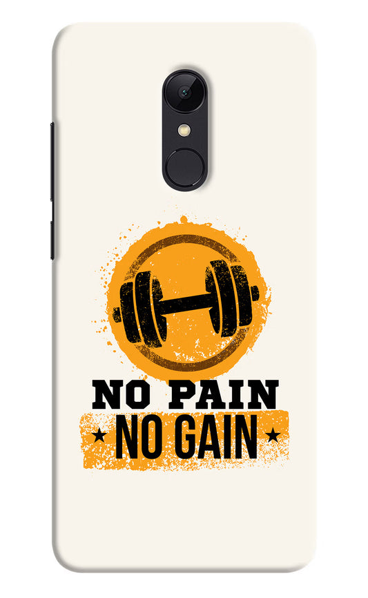 No Pain No Gain Redmi 5 Hard Case Back Cover by Casekaro