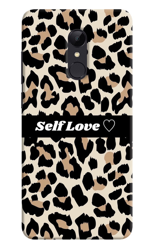 Leopard Print Self Love Redmi 5 Hard Case Back Cover by Casekaro