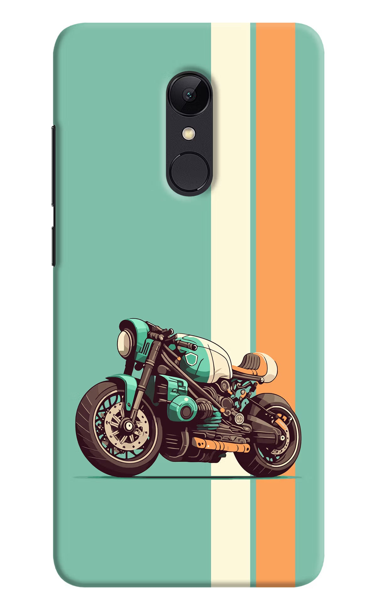 Striped Moto Drift Redmi 5 Hard Case Back Cover by Casekaro