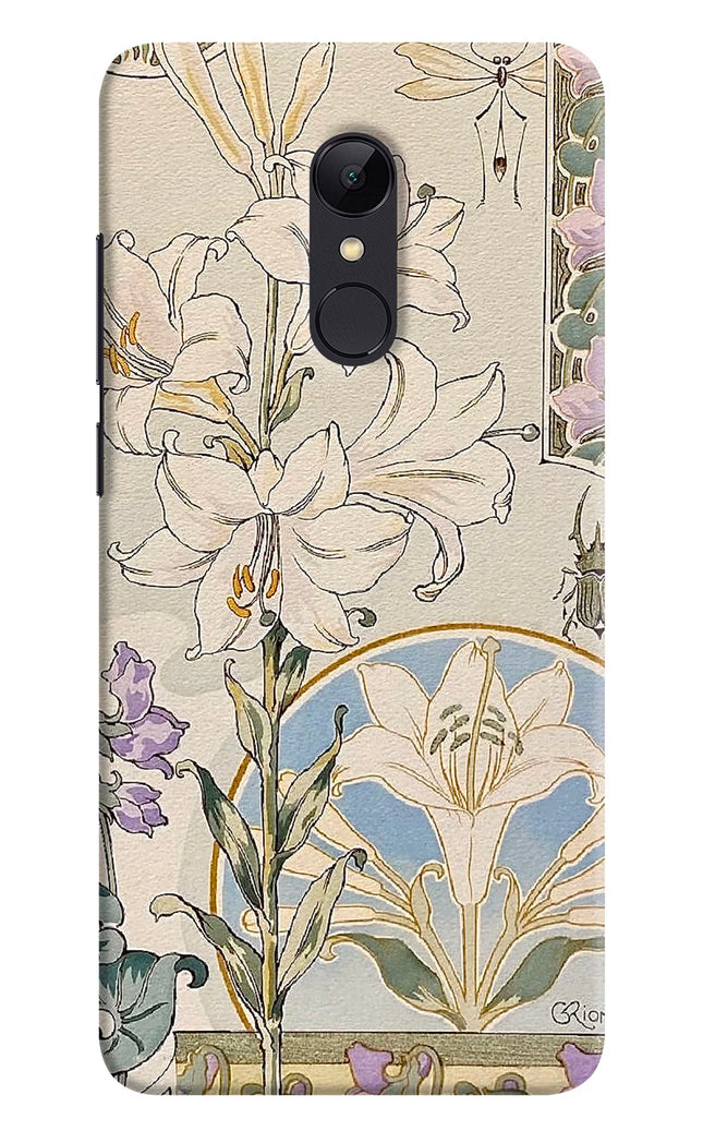 White Lily Redmi 5 Hard Case Back Cover by Casekaro