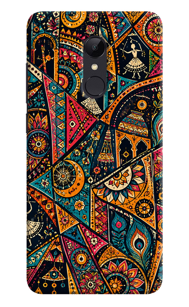 Folk Print Redmi 5 Hard Case Back Cover by Casekaro