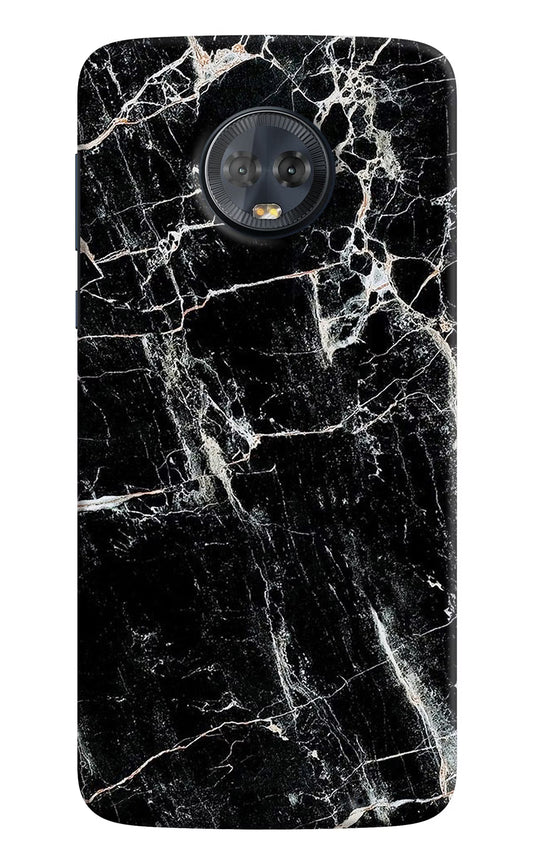 Black Marble Texture Moto G6 Hard Case Back Cover by Casekaro