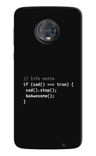 Life Motto Code Moto G6 Hard Case Back Cover by Casekaro