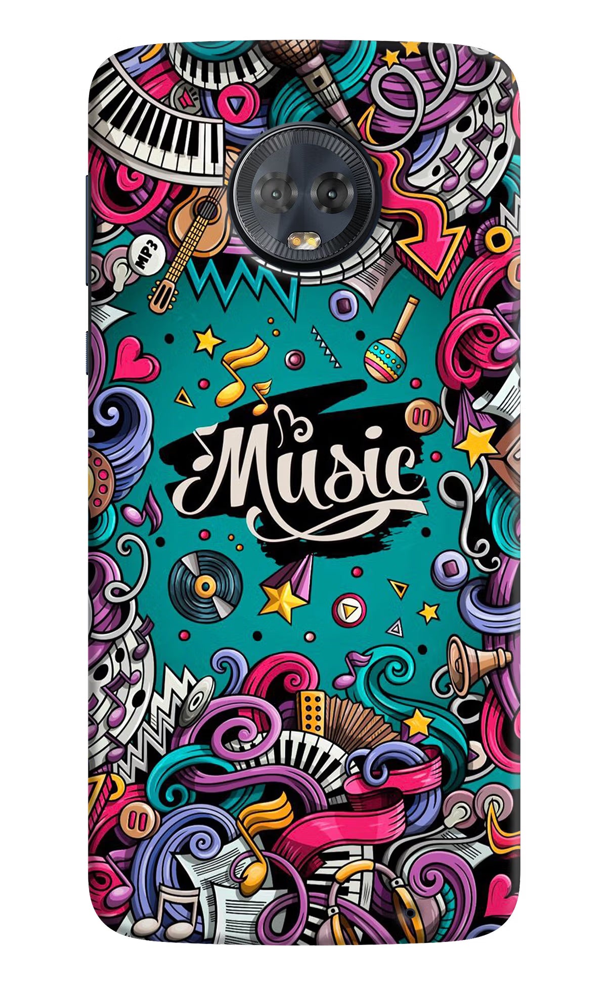 Music Graffiti Moto G6 Hard Case Back Cover by Casekaro